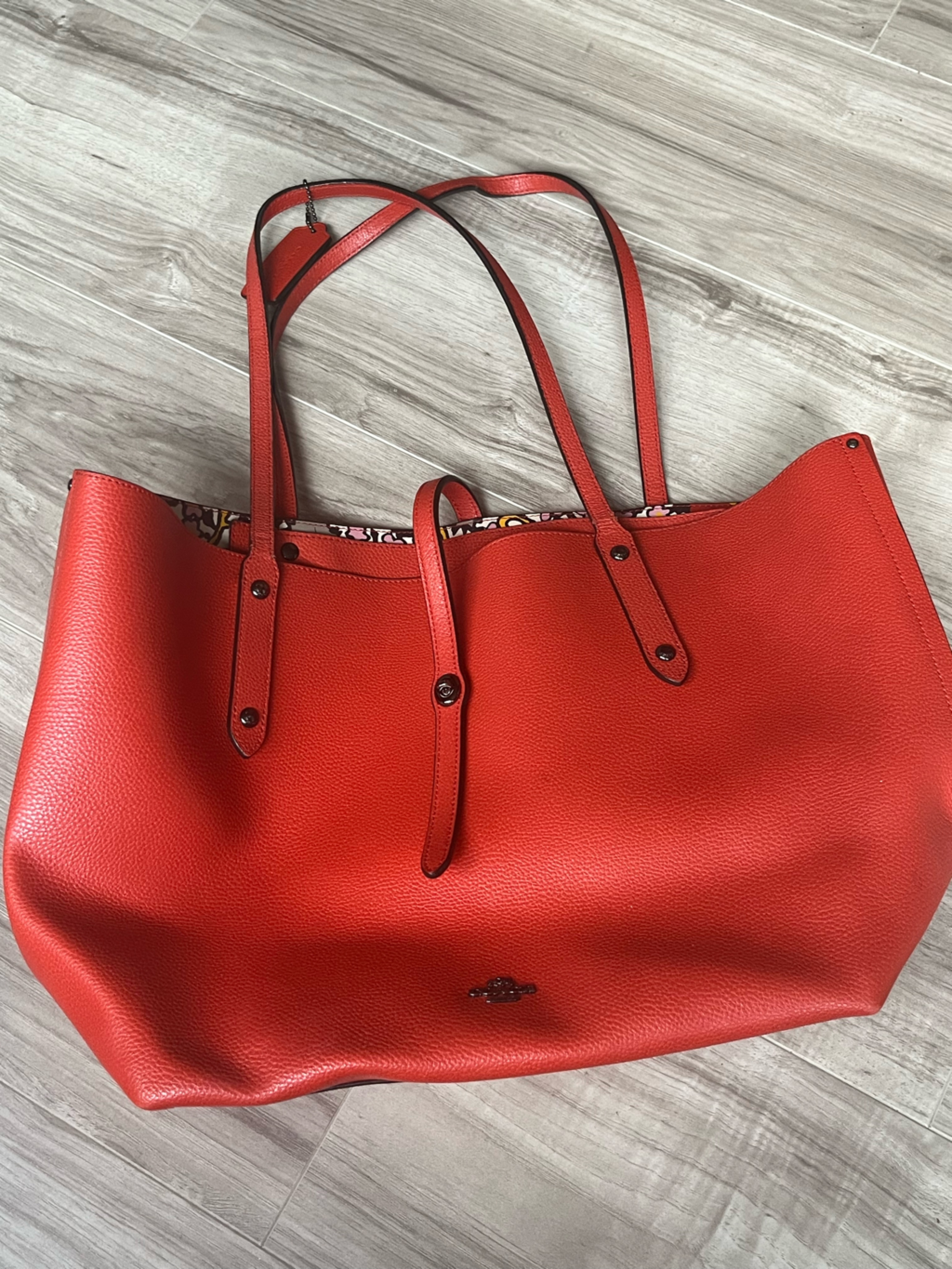 Coach Red Leather Tote Bag - Women's Everyday Carry